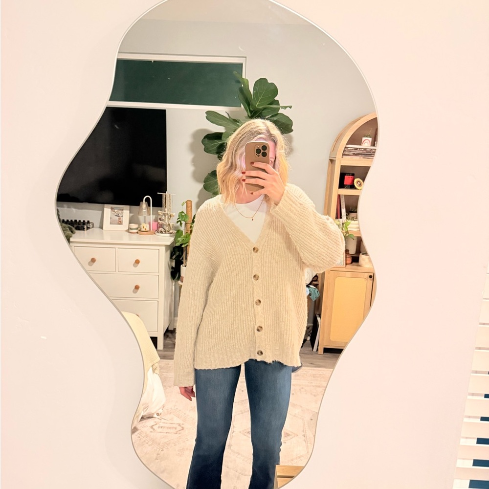 Z Supply Cozy Ribbed Button Cardigan Oatmeal